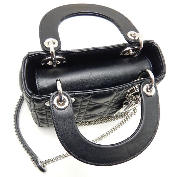 Christian Dior Lady Dior Cannage Black Handbag - Picture 4 of 7